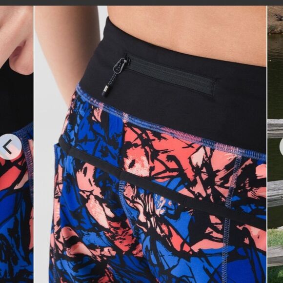 Lululemon Orange Blue Paint Storm Harbor Lightweight Gym Run Workout Shorts 4 - Picture 3 of 15